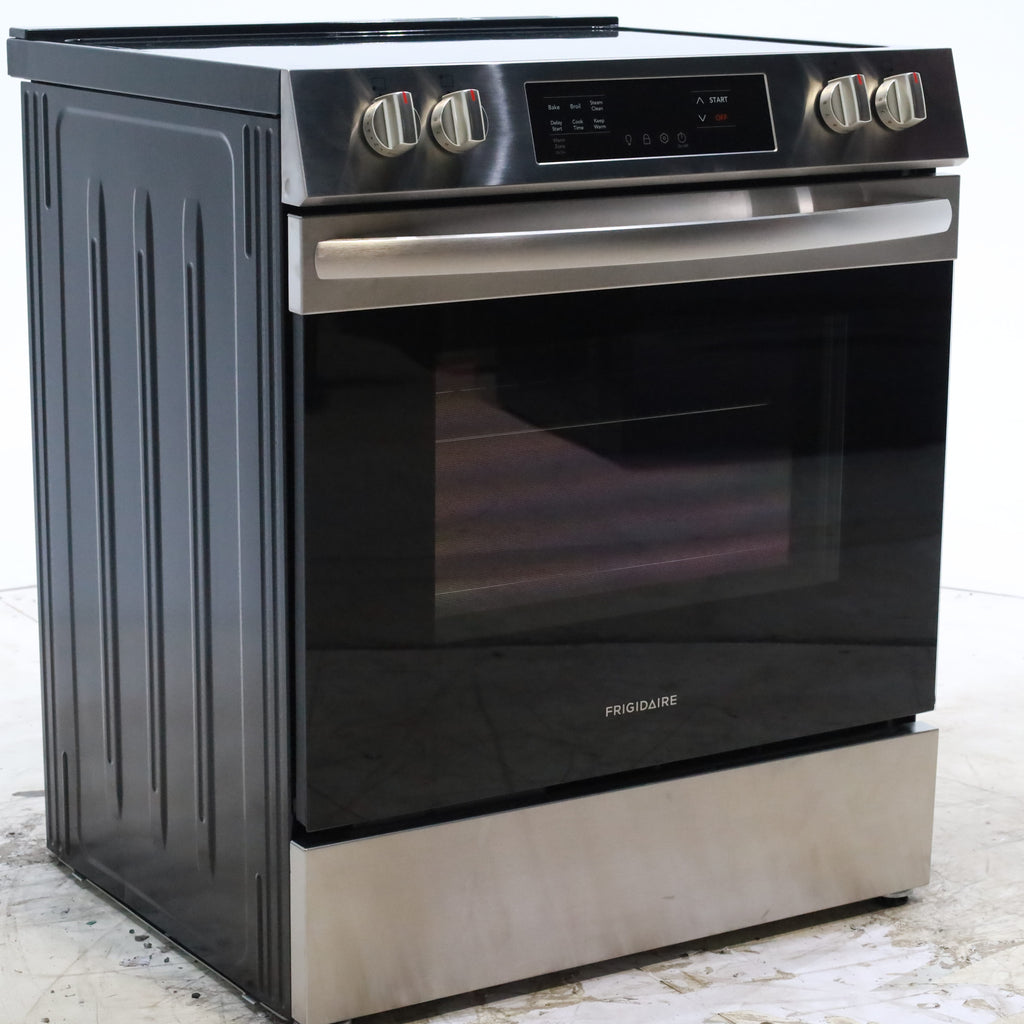 Pictures of Frigidaire Stainless Steel 30" Slide In Electric Range with Steam Clean, 5 Cooktop Elements and Front Controls - Scratch & Dent - Minor - Neu Appliance Outlet - Discount Appliance Outlet in Austin, Tx