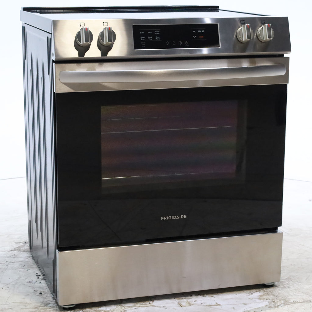 Pictures of Frigidaire Stainless Steel 30" Slide In Electric Range with Steam Clean, 5 Cooktop Elements and Front Controls - Scratch & Dent - Minor - Neu Appliance Outlet - Discount Appliance Outlet in Austin, Tx