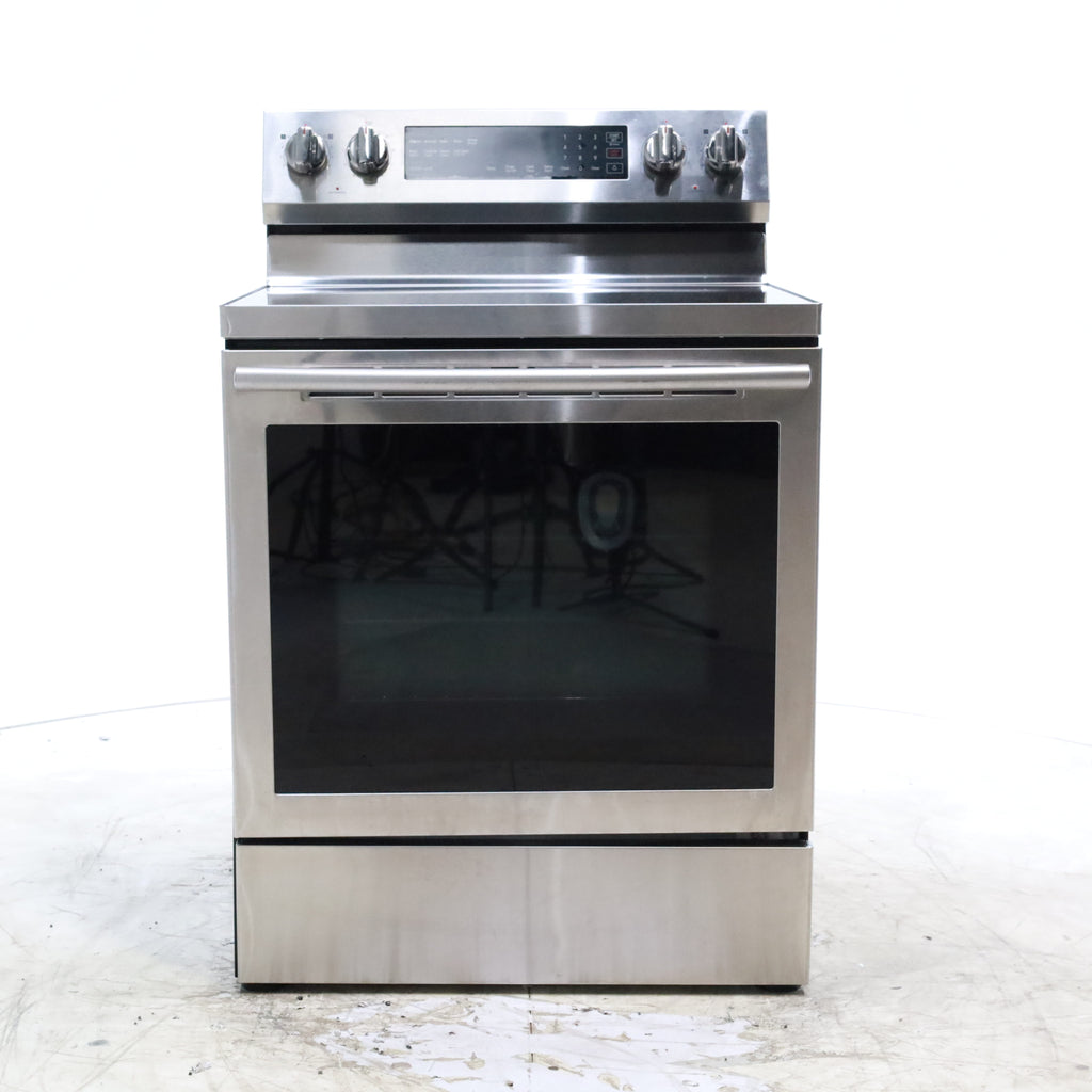 Pictures of Stainless Steel Samsung 5.9 cu. ft. Freestanding 5 Heating Element Smooth Cooktop Self Cleaning Electric Range with True Convection  - Certified Refurbished - Neu Appliance Outlet - Discount Appliance Outlet in Austin, Tx