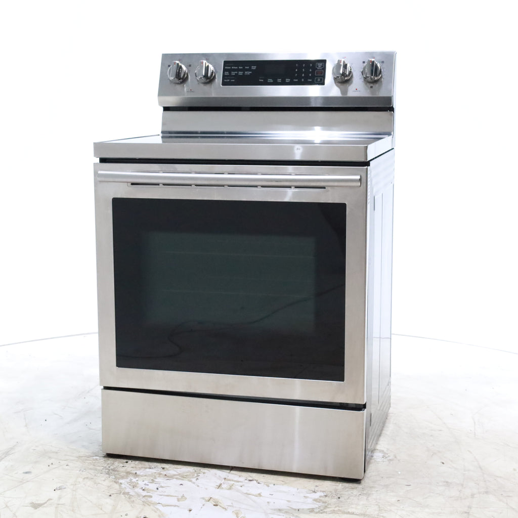 Pictures of Stainless Steel Samsung 5.9 cu. ft. Freestanding 5 Heating Element Smooth Cooktop Self Cleaning Electric Range with True Convection  - Certified Refurbished - Neu Appliance Outlet - Discount Appliance Outlet in Austin, Tx