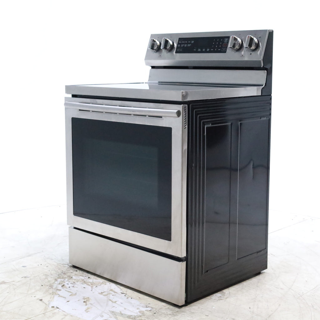 Pictures of Stainless Steel Samsung 5.9 cu. ft. Freestanding 5 Heating Element Smooth Cooktop Self Cleaning Electric Range with True Convection  - Certified Refurbished - Neu Appliance Outlet - Discount Appliance Outlet in Austin, Tx