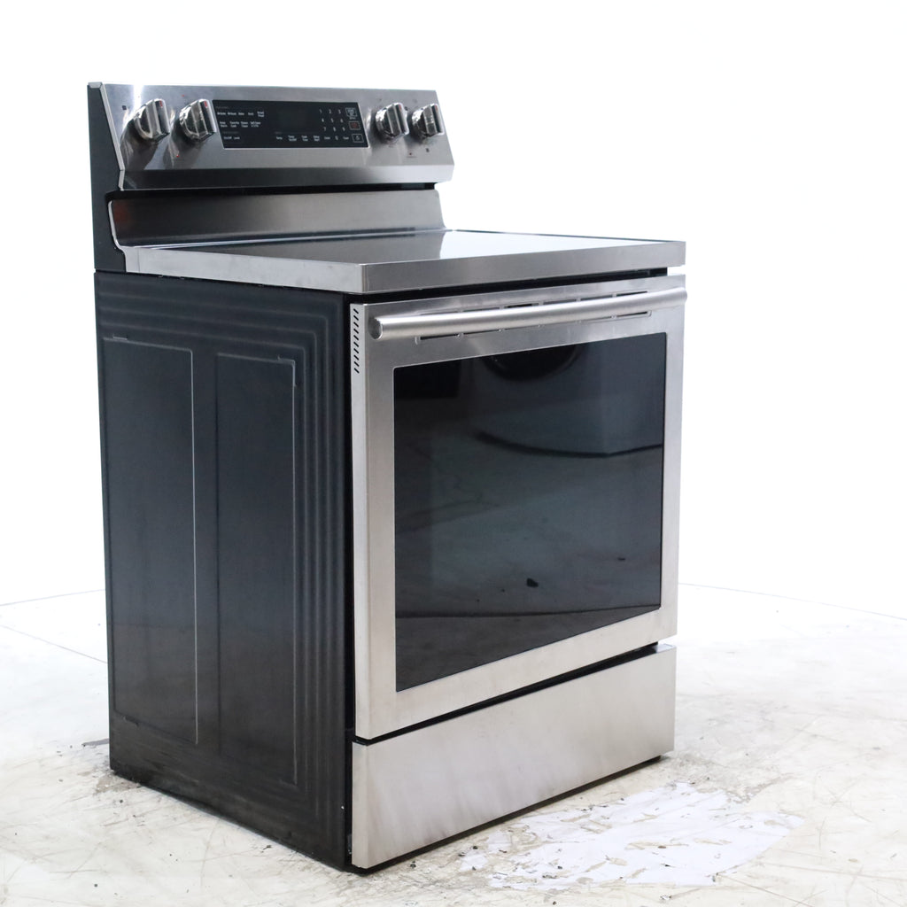 Pictures of Stainless Steel Samsung 5.9 cu. ft. Freestanding 5 Heating Element Smooth Cooktop Self Cleaning Electric Range with True Convection  - Certified Refurbished - Neu Appliance Outlet - Discount Appliance Outlet in Austin, Tx