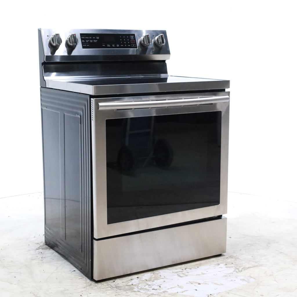 Pictures of Stainless Steel Samsung 5.9 cu. ft. Freestanding 5 Heating Element Smooth Cooktop Self Cleaning Electric Range with True Convection  - Certified Refurbished - Neu Appliance Outlet - Discount Appliance Outlet in Austin, Tx