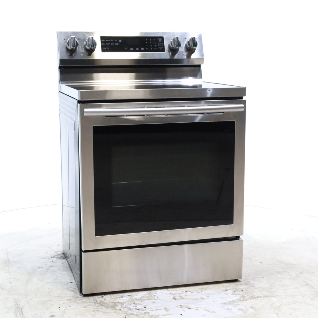 Pictures of Stainless Steel Samsung 5.9 cu. ft. Freestanding 5 Heating Element Smooth Cooktop Self Cleaning Electric Range with True Convection  - Certified Refurbished - Neu Appliance Outlet - Discount Appliance Outlet in Austin, Tx
