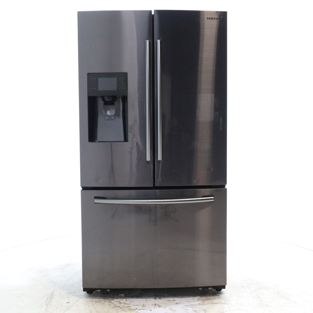 Pictures of Fingerprint Resistant Black Stainless Steel ENERGY STAR Samsung 24.6 cu. ft. 3 Door French Door Refrigerator with External Water and Ice Dispenser - Certified Refurbished - Neu Appliance Outlet - Discount Appliance Outlet in Austin, Tx