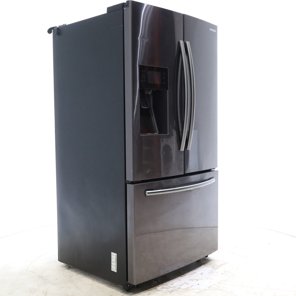 Pictures of Fingerprint Resistant Black Stainless Steel ENERGY STAR Samsung 24.6 cu. ft. 3 Door French Door Refrigerator with External Water and Ice Dispenser - Certified Refurbished - Neu Appliance Outlet - Discount Appliance Outlet in Austin, Tx