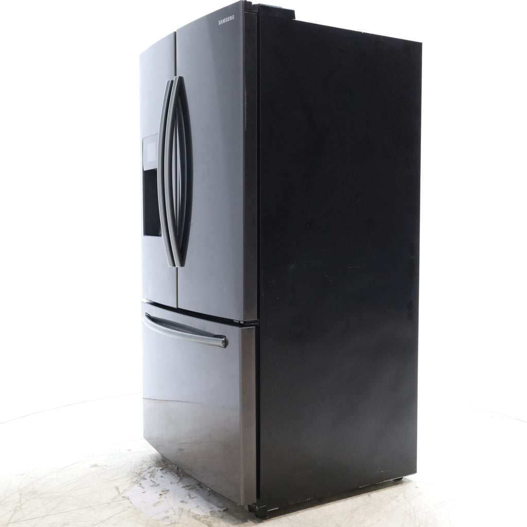 Pictures of Fingerprint Resistant Black Stainless Steel ENERGY STAR Samsung 24.6 cu. ft. 3 Door French Door Refrigerator with External Water and Ice Dispenser - Certified Refurbished - Neu Appliance Outlet - Discount Appliance Outlet in Austin, Tx