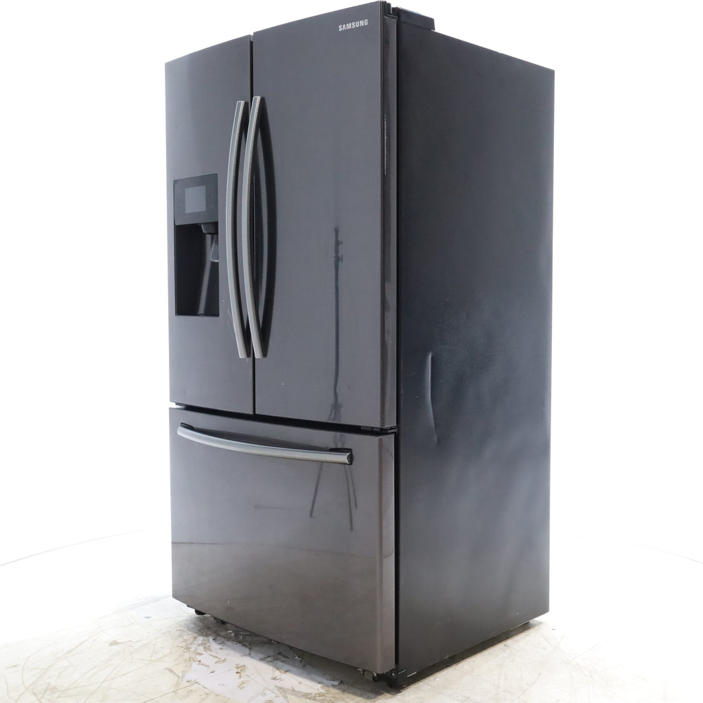 Pictures of Fingerprint Resistant Black Stainless Steel ENERGY STAR Samsung 24.6 cu. ft. 3 Door French Door Refrigerator with External Water and Ice Dispenser - Certified Refurbished - Neu Appliance Outlet - Discount Appliance Outlet in Austin, Tx