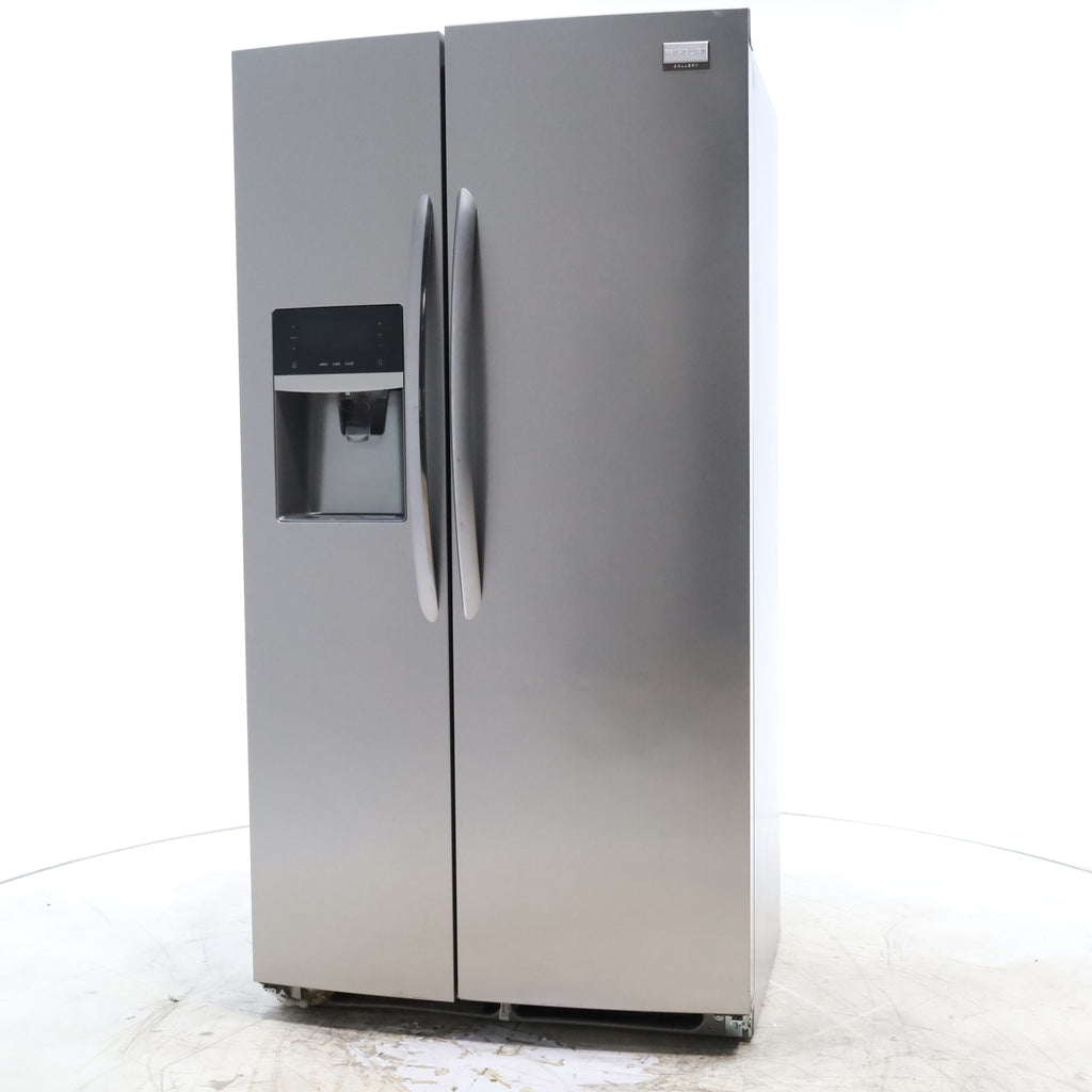 Pictures of Counter Depth Frigidaire Gallery Stainless Steel 36 inch Side by Side 22.6 cu ft Refrigerator with Quick Ice and Spillsafe Shelving- Certified Refurbished - Neu Appliance Outlet - Discount Appliance Outlet in Austin, Tx