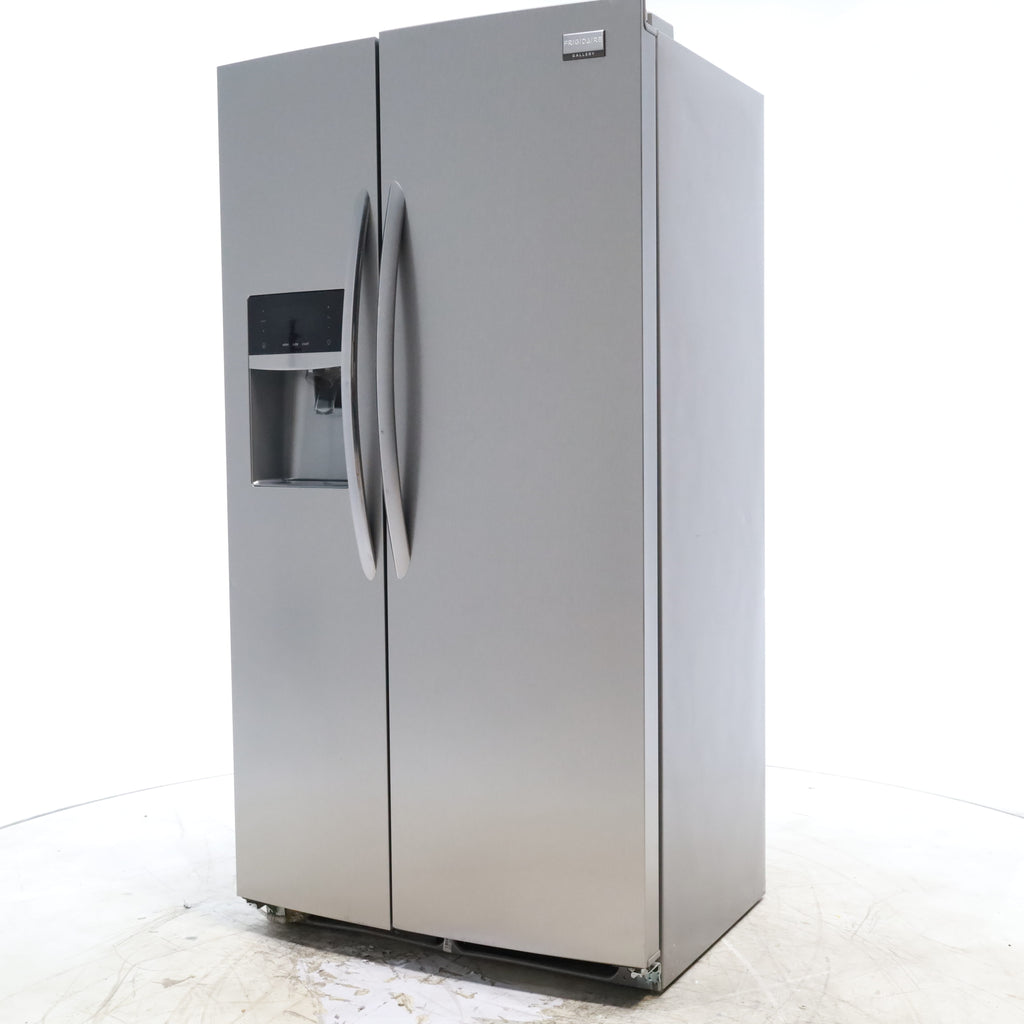 Pictures of Counter Depth Frigidaire Gallery Stainless Steel 36 inch Side by Side 22.6 cu ft Refrigerator with Quick Ice and Spillsafe Shelving- Certified Refurbished - Neu Appliance Outlet - Discount Appliance Outlet in Austin, Tx