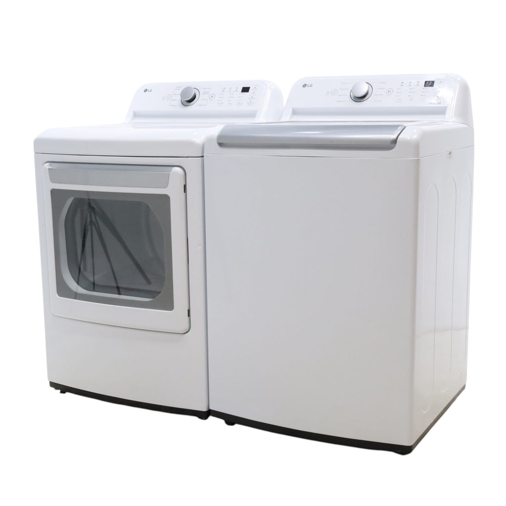 LG 5.0 cu. ft. Mega Capacity ENERGY STAR Top Load Washer with TurboDrum Technology and ENERGY STAR LG 7.3 cu. ft. Ultra Large Capacity Gas Dryer with Aluminized Alloy Steel Drum- Open Box