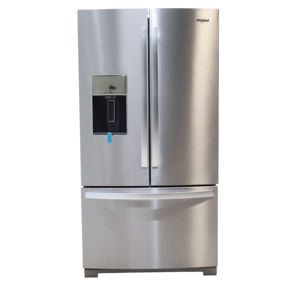 Pictures of Fingerprint-Resistant Stainless Steel ENERGY STAR Whirlpool 26.8 cu. ft. Door 3 French Door Refrigerator with Dual Ice Makers - Open Box - Neu Appliance Outlet - Discount Appliance Outlet in Austin, Tx