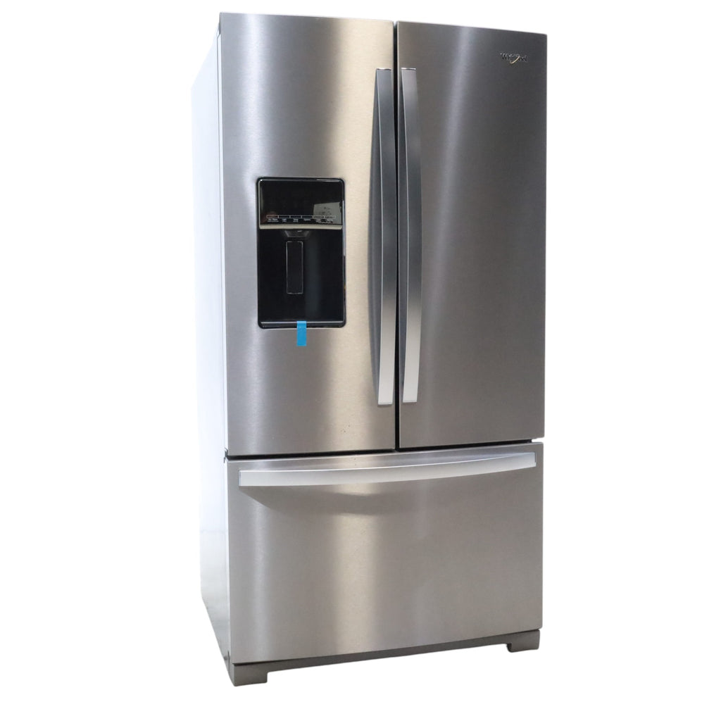 Pictures of Fingerprint-Resistant Stainless Steel ENERGY STAR Whirlpool 26.8 cu. ft. Door 3 French Door Refrigerator with Dual Ice Makers - Open Box - Neu Appliance Outlet - Discount Appliance Outlet in Austin, Tx