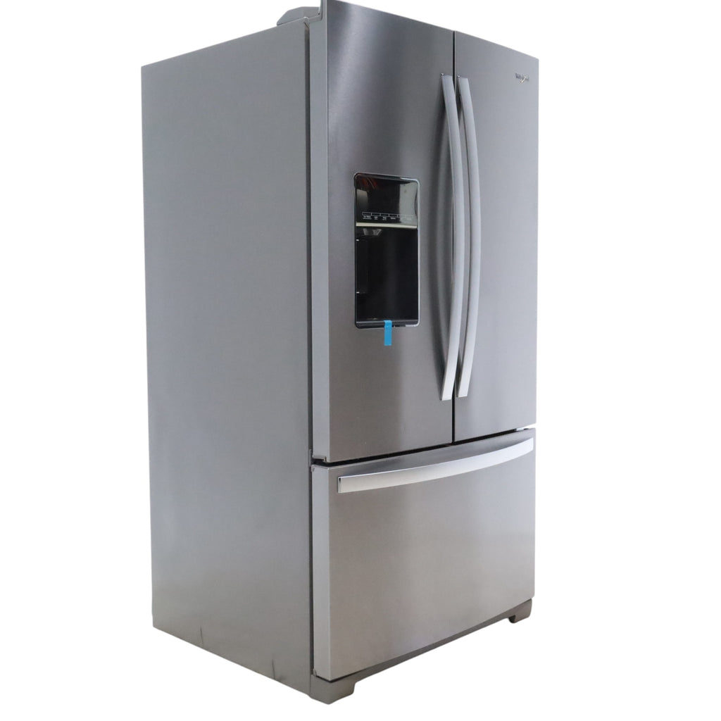 Pictures of Fingerprint-Resistant Stainless Steel ENERGY STAR Whirlpool 26.8 cu. ft. Door 3 French Door Refrigerator with Dual Ice Makers - Open Box - Neu Appliance Outlet - Discount Appliance Outlet in Austin, Tx