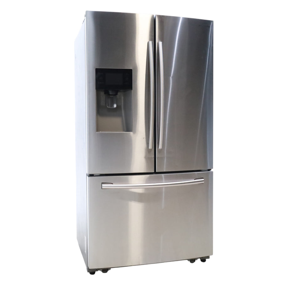 Stainless Steel ENERGY STAR Samsung 24.6 cu. ft. 3 Door French Door Refrigerator with External Water and Ice Dispenser - Certified Refurbished