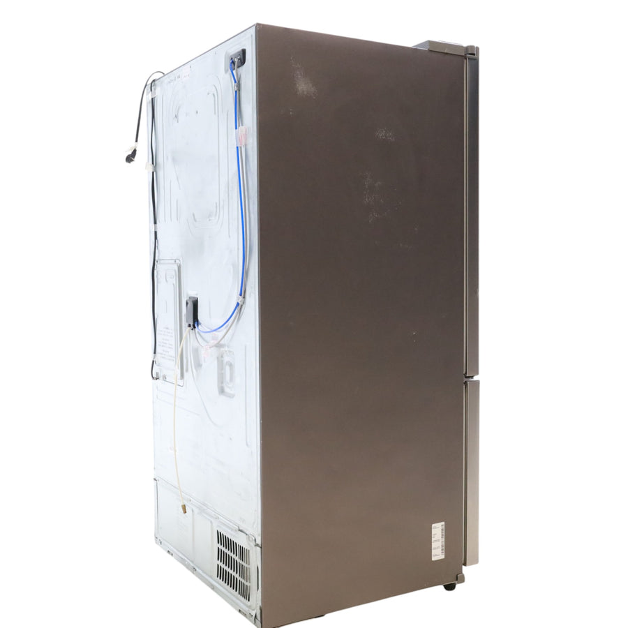 Stainless Steel ENERGY STAR Samsung 24.6 cu. ft. 3 Door French Door Refrigerator with External Water and Ice Dispenser - Certified Refurbished