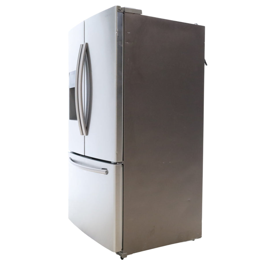 Stainless Steel ENERGY STAR Samsung 24.6 cu. ft. 3 Door French Door Refrigerator with External Water and Ice Dispenser - Certified Refurbished
