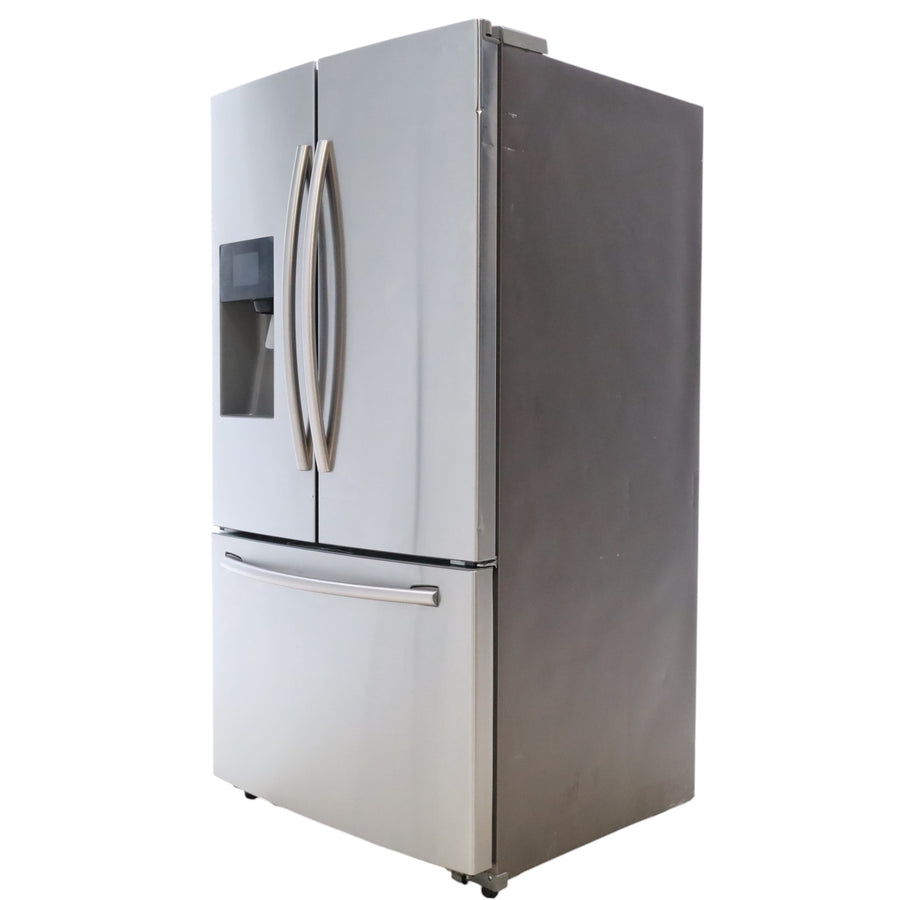 Stainless Steel ENERGY STAR Samsung 24.6 cu. ft. 3 Door French Door Refrigerator with External Water and Ice Dispenser - Certified Refurbished