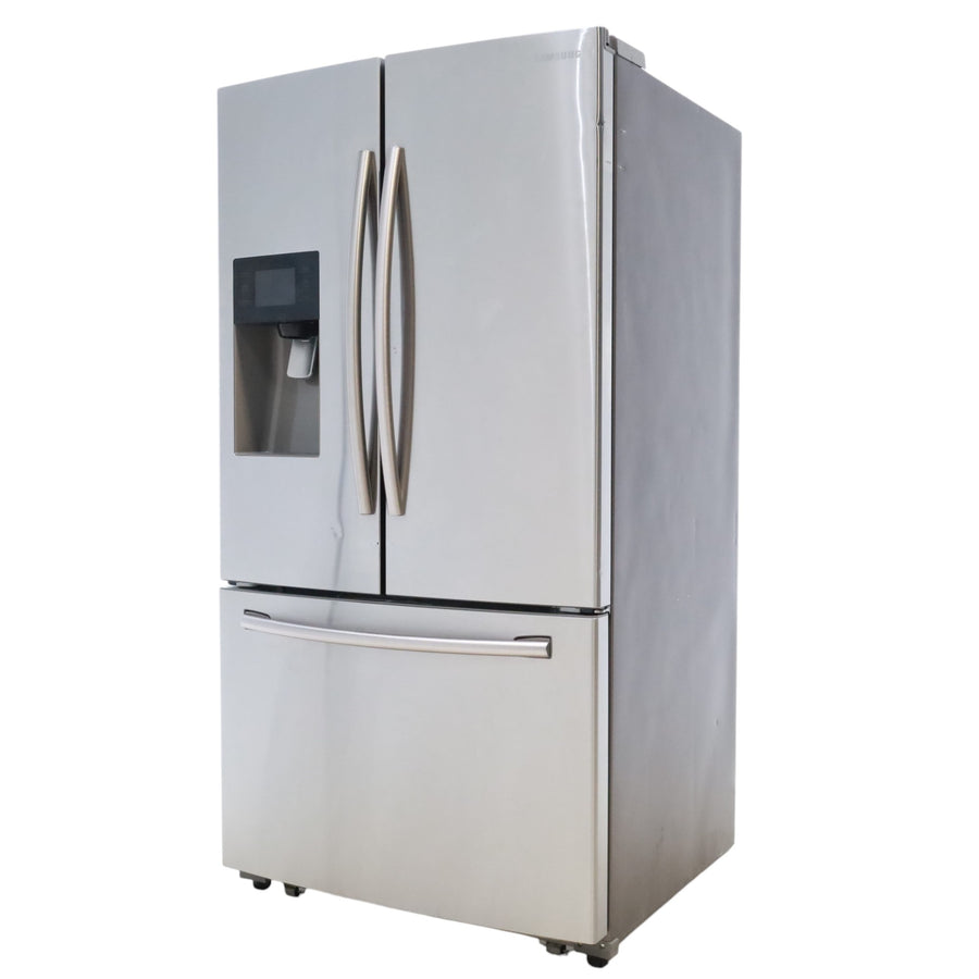 Stainless Steel ENERGY STAR Samsung 24.6 cu. ft. 3 Door French Door Refrigerator with External Water and Ice Dispenser - Certified Refurbished