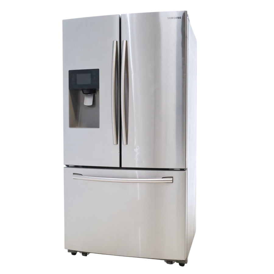 Stainless Steel ENERGY STAR Samsung 24.6 cu. ft. 3 Door French Door Refrigerator with External Water and Ice Dispenser - Certified Refurbished