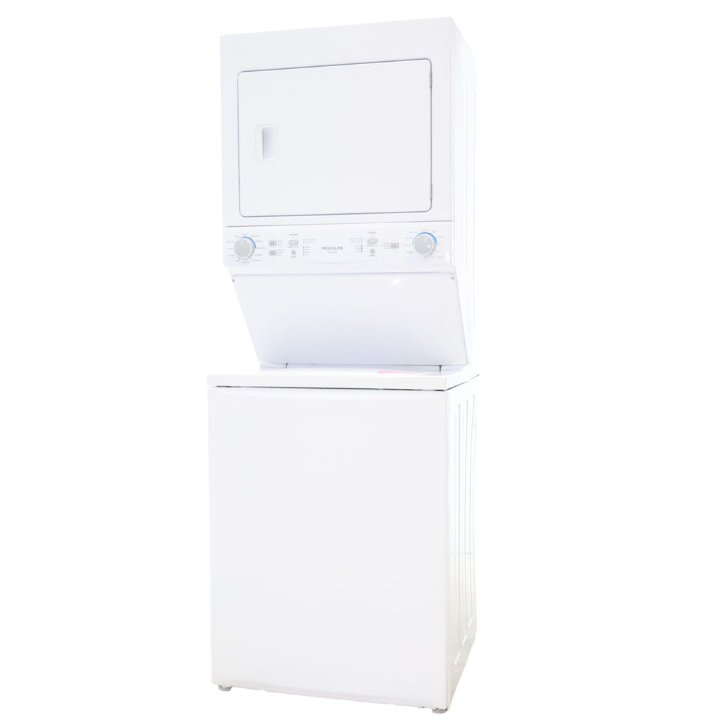 Frigidaire Stacked Laundry Center with 3.9 cu ft Capacity Washer and 5.6 cu ft Electric Dryer with Maxfill Option- Scratch & Dent - Minor
