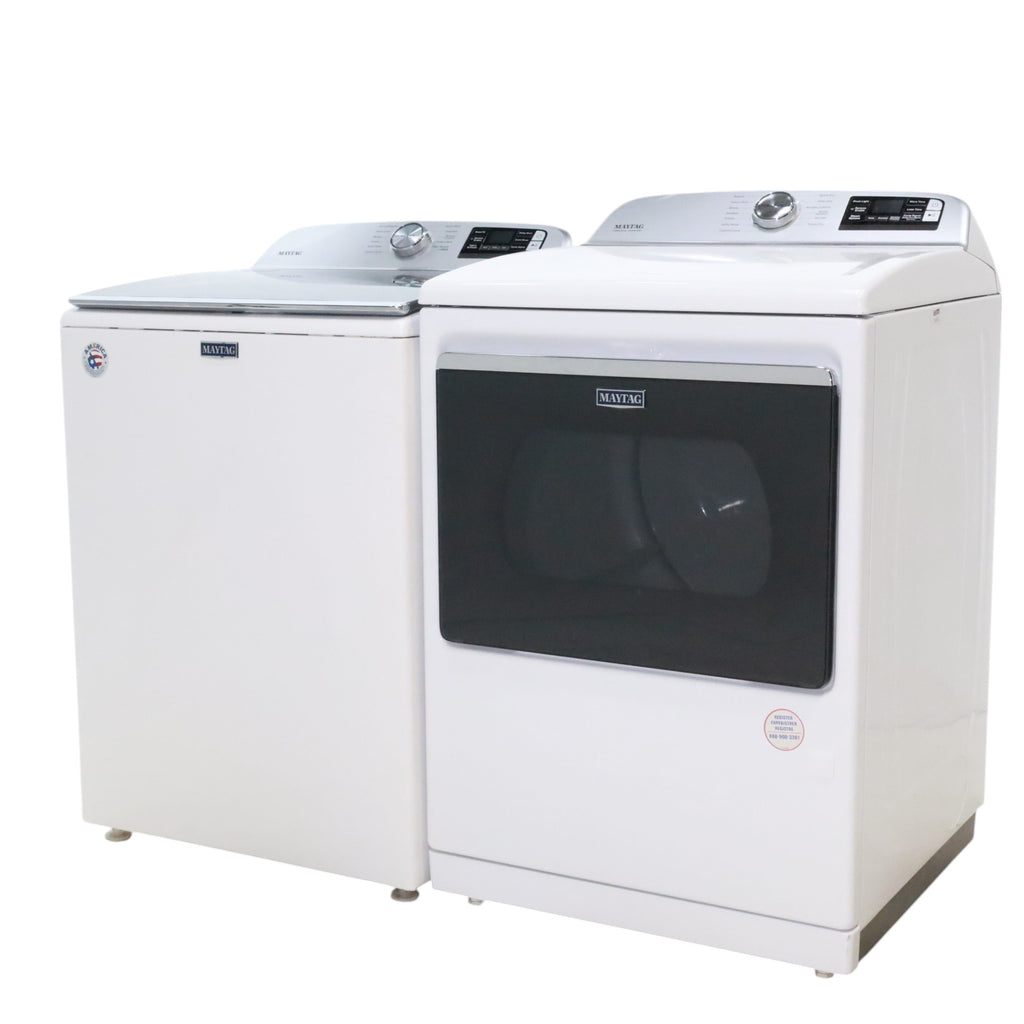 Pictures of Maytag 4.7 cu. ft. Smart Top Load Washing Machine with Extra Power Button and Deep Fill option and Maytag Smart 7.4 cu ft ENERGY STAR STEAM Gas Dryer with Extra Power Button and Advanced Moisture Sensing - Scratch & Dent - Minor - Neu Appliance Outlet - Discount Appliance Outlet in Austin, Tx