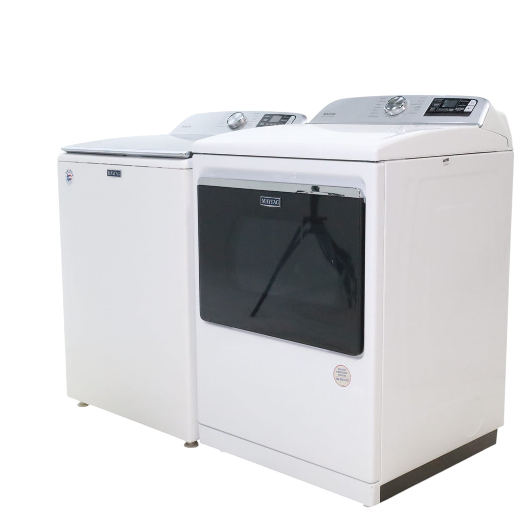 Pictures of Maytag 4.7 cu. ft. Smart Top Load Washing Machine with Extra Power Button and Deep Fill option and Maytag Smart 7.4 cu ft ENERGY STAR STEAM Gas Dryer with Extra Power Button and Advanced Moisture Sensing - Scratch & Dent - Minor - Neu Appliance Outlet - Discount Appliance Outlet in Austin, Tx