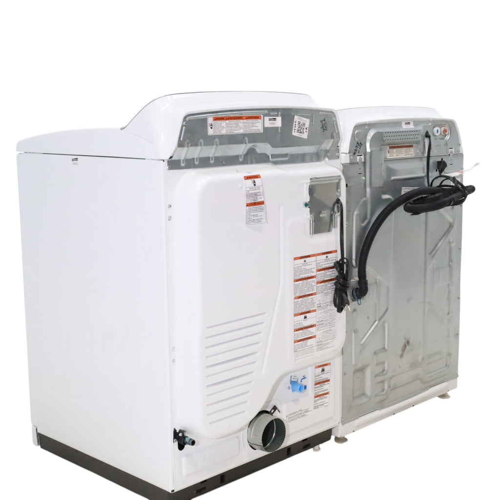 Maytag 4.7 cu. ft. Smart Top Load Washing Machine with Extra Power Button and Deep Fill option and  Maytag Smart 7.4 cu ft ENERGY STAR STEAM Gas Dryer with Extra Power Button and Advanced Moisture Sensing - Scratch & Dent - Minor