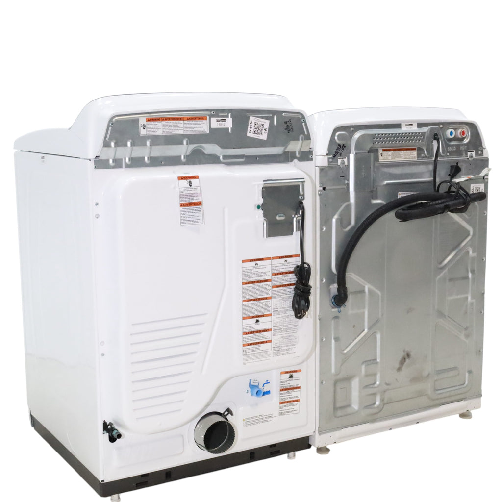 Maytag 4.7 cu. ft. Smart Top Load Washing Machine with Extra Power Button and Deep Fill option and  Maytag Smart 7.4 cu ft ENERGY STAR STEAM Gas Dryer with Extra Power Button and Advanced Moisture Sensing - Scratch & Dent - Minor