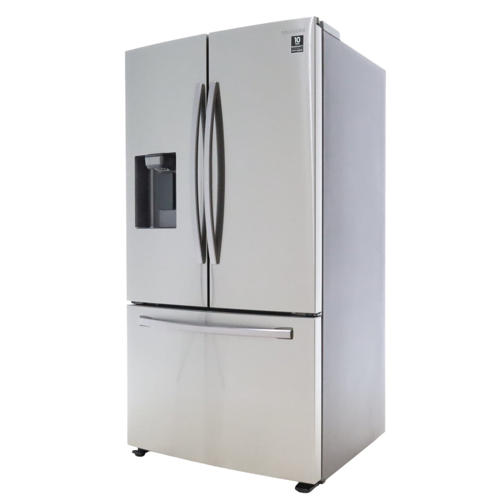 Pictures of Fingerprint Resistant Stainless Steel ENERGY STAR Samsung 27 cu. ft. 3 Door French Door Refrigerator with Exterior Water and Ice Dispenser - Certified Refurbished - Neu Appliance Outlet - Discount Appliance Outlet in Austin, Tx