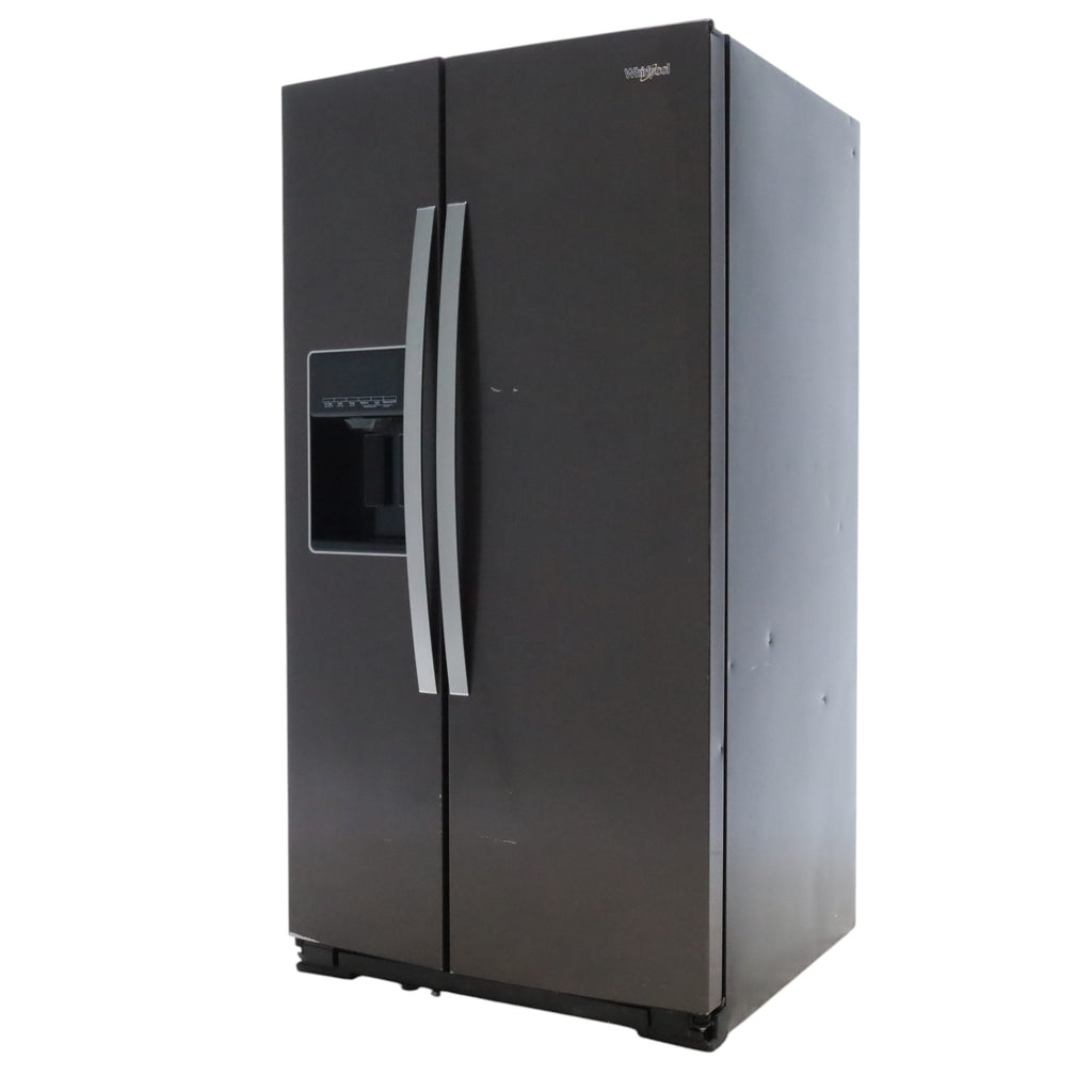 Black Stainless Steel  Whirlpool 28.49 cu. ft. Side by Side Refrigerator with In Door Ice and Water Dispenser - Certified Refurbished