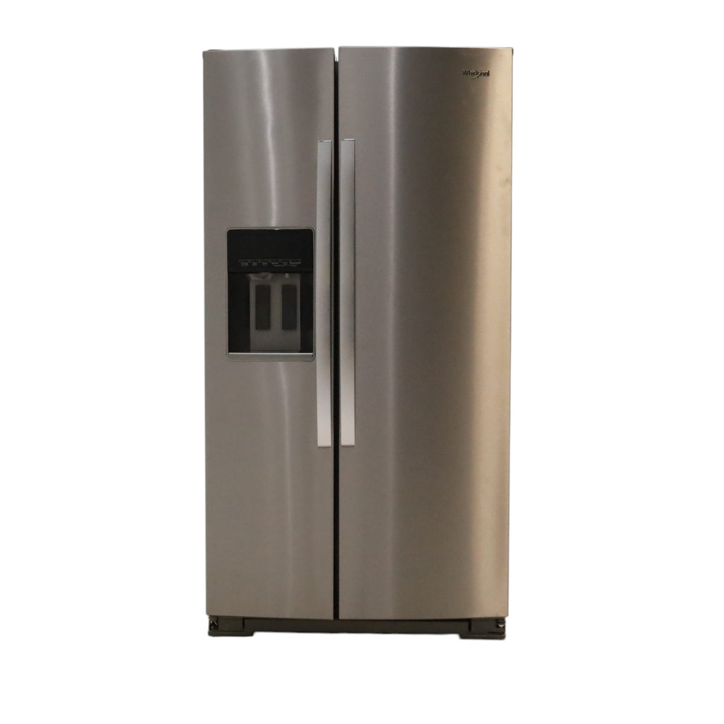 Pictures of Counter Depth Fingerprint-Resistant Stainless Steel Whirlpool 20.6 cu. ft. Side by Side Refrigerator In Door Ice and Water Dispenser - Scratch & Dent - Minor - Neu Appliance Outlet - Discount Appliance Outlet in Austin, Tx