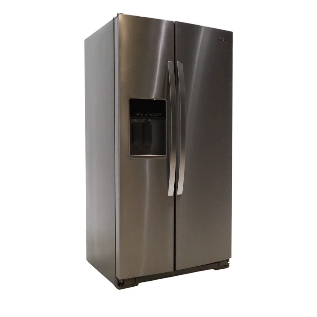 Pictures of Counter Depth Fingerprint-Resistant Stainless Steel Whirlpool 20.6 cu. ft. Side by Side Refrigerator In Door Ice and Water Dispenser - Scratch & Dent - Minor - Neu Appliance Outlet - Discount Appliance Outlet in Austin, Tx