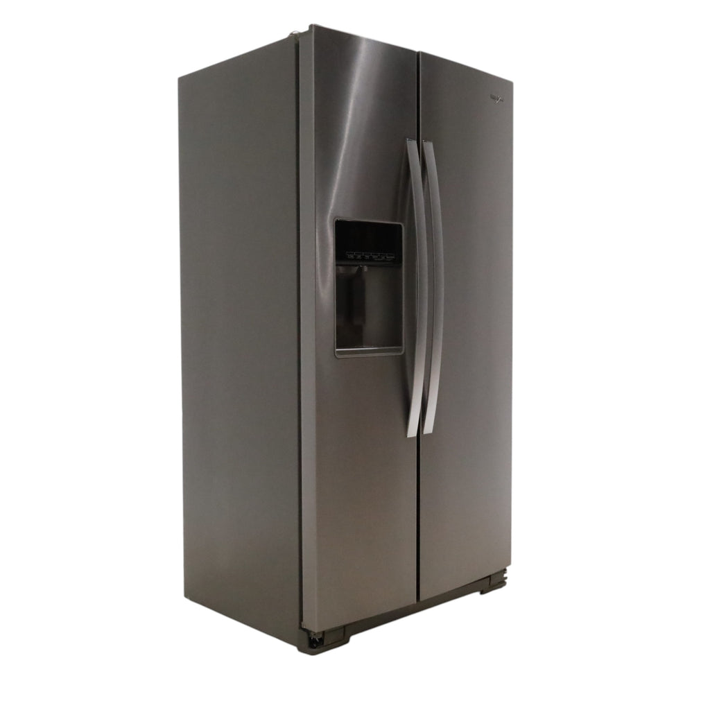 Pictures of Counter Depth Fingerprint-Resistant Stainless Steel Whirlpool 20.6 cu. ft. Side by Side Refrigerator In Door Ice and Water Dispenser - Scratch & Dent - Minor - Neu Appliance Outlet - Discount Appliance Outlet in Austin, Tx