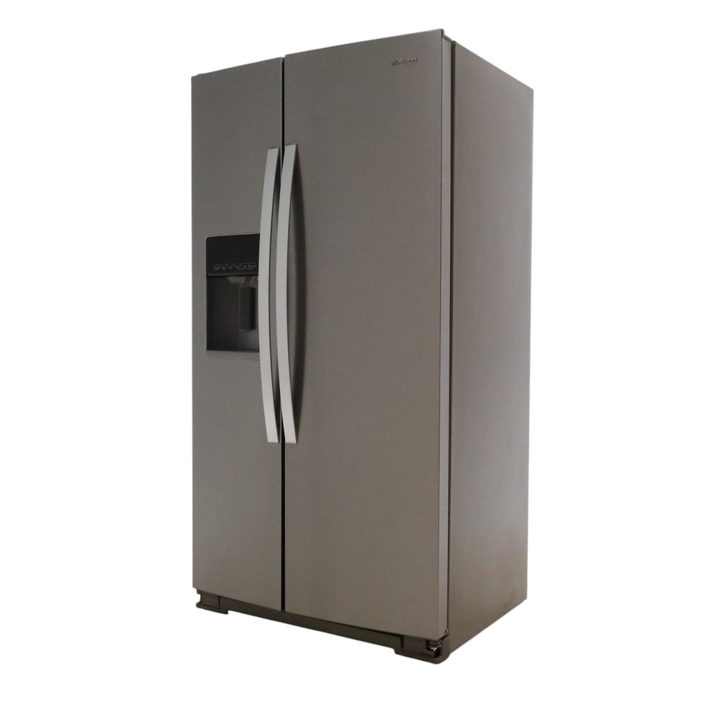 Counter Depth Fingerprint-Resistant Stainless Steel Whirlpool 20.6 cu. ft. Side by Side Refrigerator In Door Ice and Water Dispenser - Scratch & Dent - Minor