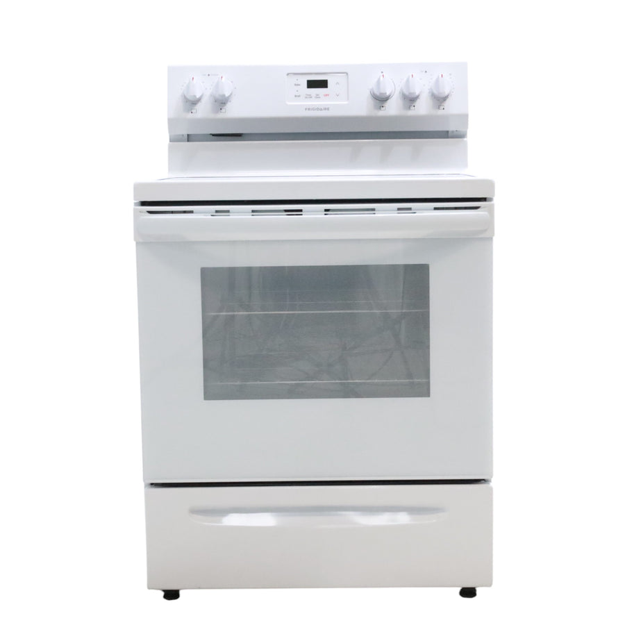 Frigidaire White 30 inch 5.3 cu. ft. 5-Burner Element Electric Range with Manual Clean FCRE3052AW - Scratch & Dent - (Minor)