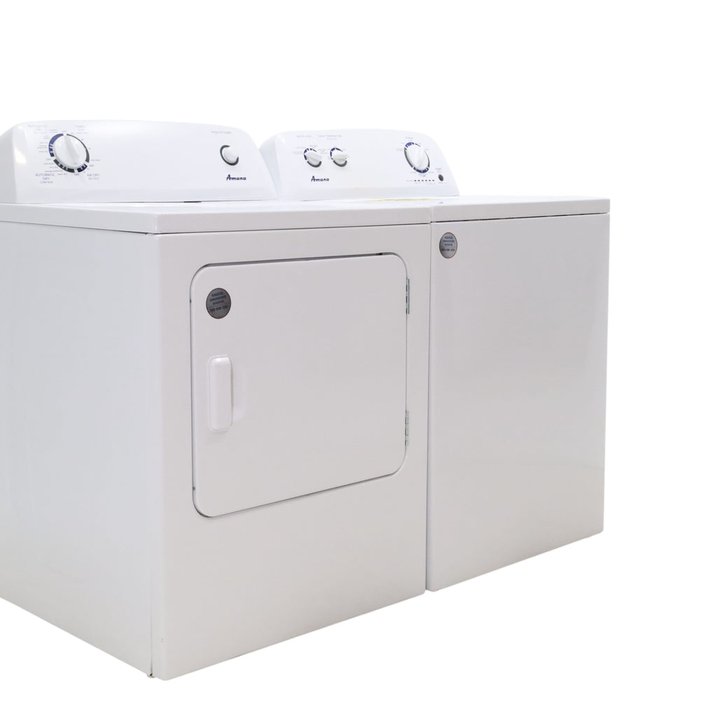 Pictures of White Amana 3.5 cu. ft. Top-Load Washer with Deep Water Wash Option and Amana 6.5 cu. ft. Electric Dryer with Wrinkle Prevent - Open Box - Neu Appliance Outlet - Discount Appliance Outlet in Austin, Tx