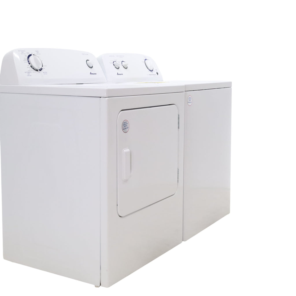 Pictures of White Amana 3.5 cu. ft. Top-Load Washer with Deep Water Wash Option and Amana 6.5 cu. ft. Electric Dryer with Wrinkle Prevent - Open Box - Neu Appliance Outlet - Discount Appliance Outlet in Austin, Tx