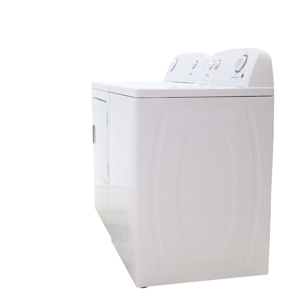 Pictures of White Amana 3.5 cu. ft. Top-Load Washer with Deep Water Wash Option and Amana 6.5 cu. ft. Electric Dryer with Wrinkle Prevent - Open Box - Neu Appliance Outlet - Discount Appliance Outlet in Austin, Tx