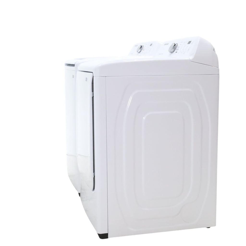 Samsung 4.5 cu. ft. Top Load Washer With Vibration Reduction Technology and ENERGY STAR Samsung 7.4 cu. ft. Electric Dryer with Smart Care Technology - Open Box