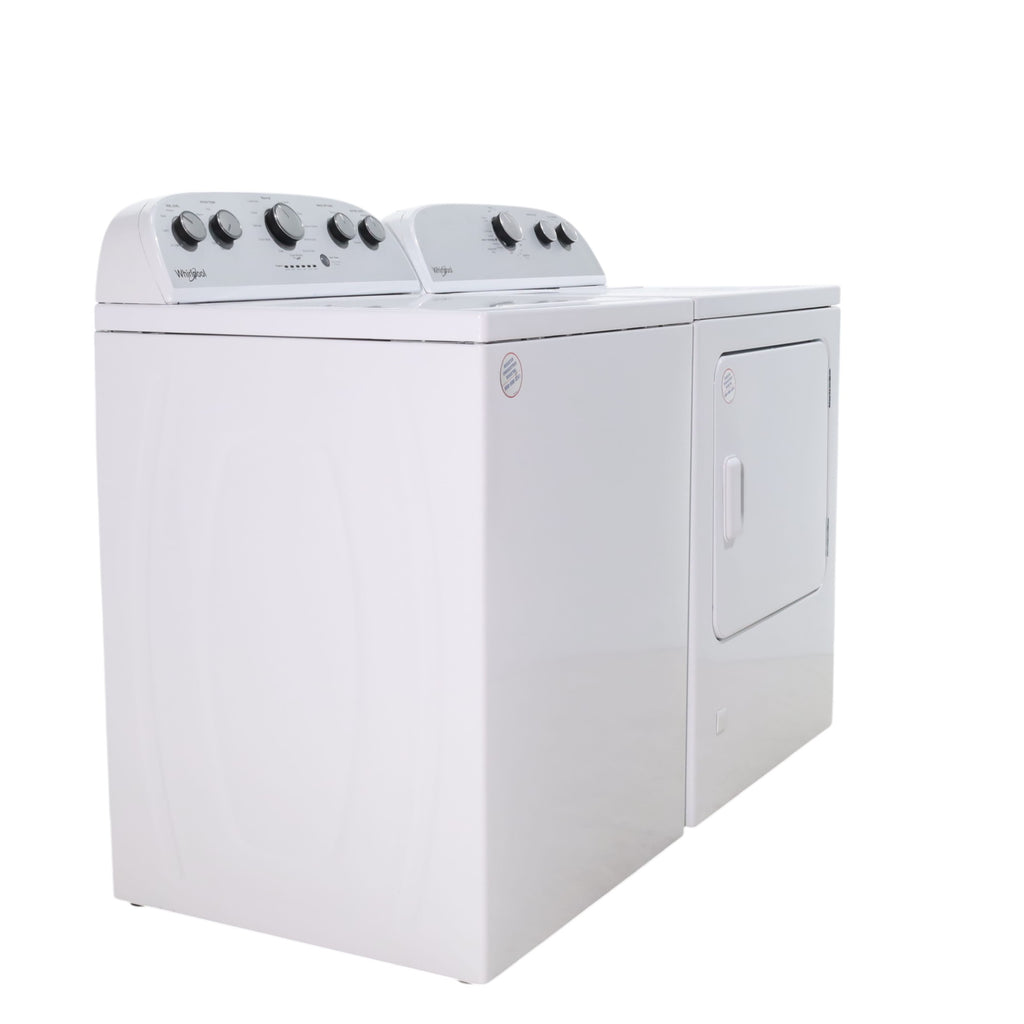 Whirlpool Agitator 3.5 cu. ft. Top Load Washer with Deep Water Wash Option and  7.0 cu. ft. Gas Dryer with Heavy Duty Cycle and Wrinkle Shield - Open Box