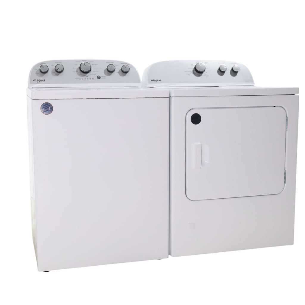 Whirlpool Agitator 3.5 cu. ft. Top Load Washer with Deep Water Wash Option and  7.0 cu. ft. Gas Dryer with Heavy Duty Cycle and Wrinkle Shield - Open Box