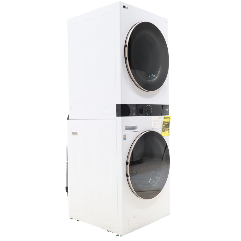 White LG Wash Tower Single Unit Front Load with Center Control™ 4.5 cu. ft. Washer and 7.4 cu. ft. Electric Dryer - Open Box