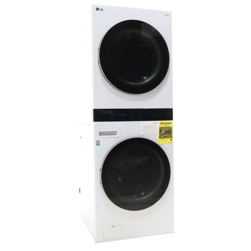 White LG Wash Tower Single Unit Front Load with Center Control™ 4.5 cu. ft. Washer and 7.4 cu. ft. Electric Dryer - Open Box