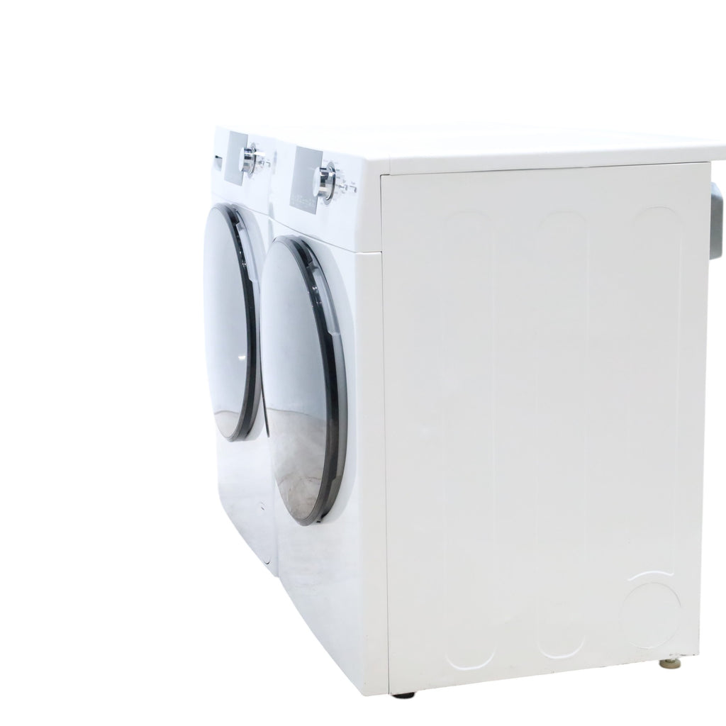 Compact 24 in. Wide GE ENERGY STAR 2.4 cu. ft. Front Load Steam Washing Machine with 1400 RPM Spin Speed and Frontload Vented WiFi Capable ENERGY STAR 4.3 cu. ft. Electric Dryer with Stainless Steel Basket - Scratch & Dent - Moderate