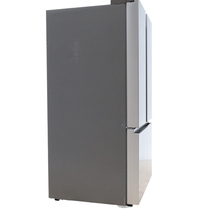 Fingerprint Resistant Brushed Steel ENERGY STAR Hisense 26.6 cu. ft. 3 Door French Door Refrigerator with Icemaker and Internal Water Dispenser - Scratch & Dent - Minor