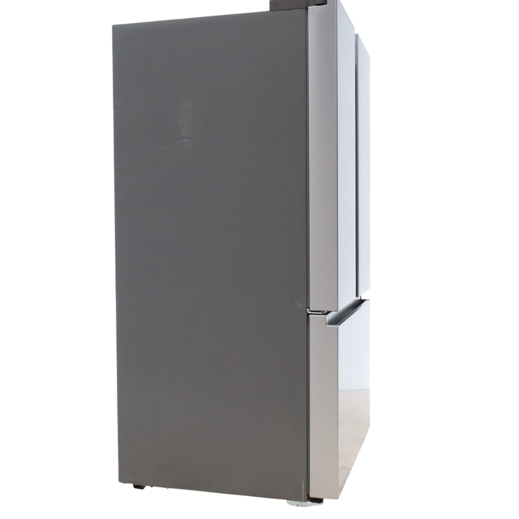 Pictures of Fingerprint Resistant Brushed Steel ENERGY STAR Hisense 26.6 cu. ft. 3 Door French Door Refrigerator with Icemaker and Internal Water Dispenser - Scratch & Dent - Minor - Neu Appliance Outlet - Discount Appliance Outlet in Austin, Tx