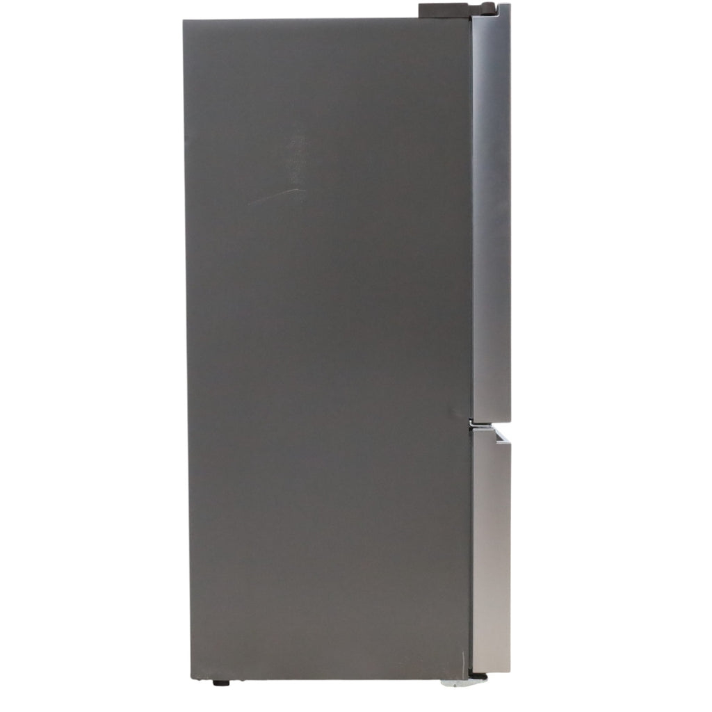 Pictures of Fingerprint Resistant Brushed Steel ENERGY STAR Hisense 26.6 cu. ft. 3 Door French Door Refrigerator with Icemaker and Internal Water Dispenser - Scratch & Dent - Minor - Neu Appliance Outlet - Discount Appliance Outlet in Austin, Tx