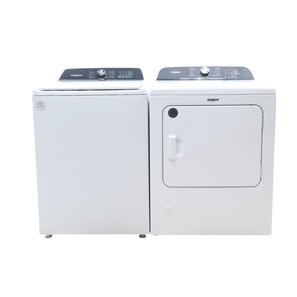 Pictures of Whirlpool 4.6 Cu. Ft. Top Load Impeller Washer with Built-in Faucet and Deep Water Wash Option and 7.0 Cu. Ft. Top Load Gas Dryer with Moisture Sensor and Steam Refresh Cycle- Open Box - Neu Appliance Outlet - Discount Appliance Outlet in Austin, Tx