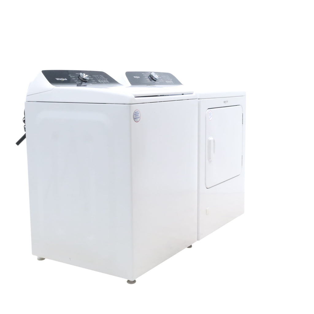 Pictures of Whirlpool 4.6 Cu. Ft. Top Load Impeller Washer with Built-in Faucet and Deep Water Wash Option and 7.0 Cu. Ft. Top Load Gas Dryer with Moisture Sensor and Steam Refresh Cycle- Open Box - Neu Appliance Outlet - Discount Appliance Outlet in Austin, Tx